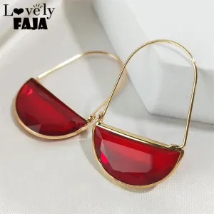 Crystal Hoop Earrings (Various Colors) | Elegant Dangle Earrings | Women's Party Jewelry