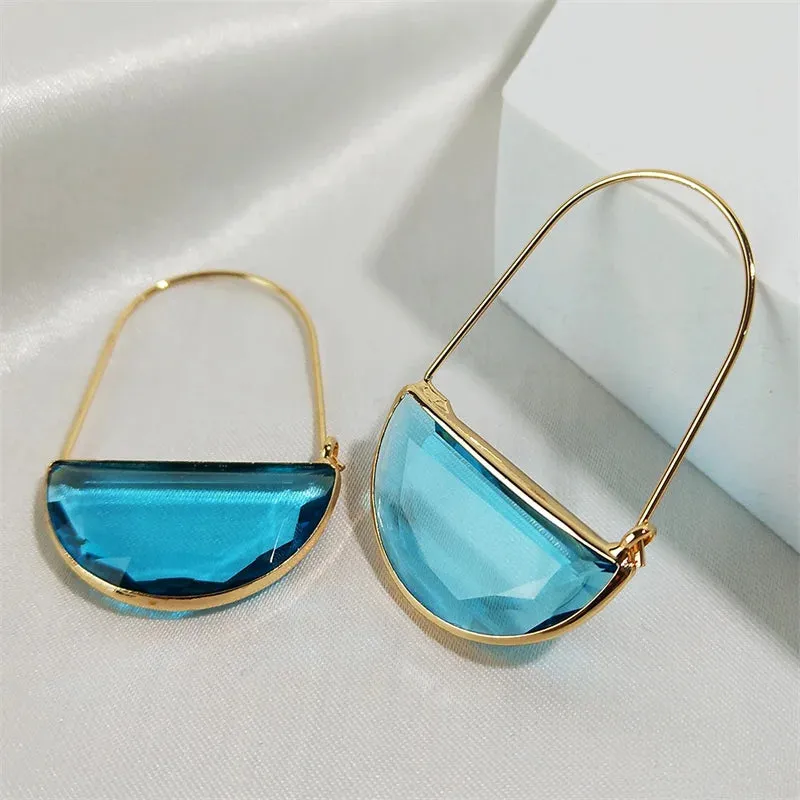 Crystal Hoop Earrings (Various Colors) | Elegant Dangle Earrings | Women's Party Jewelry