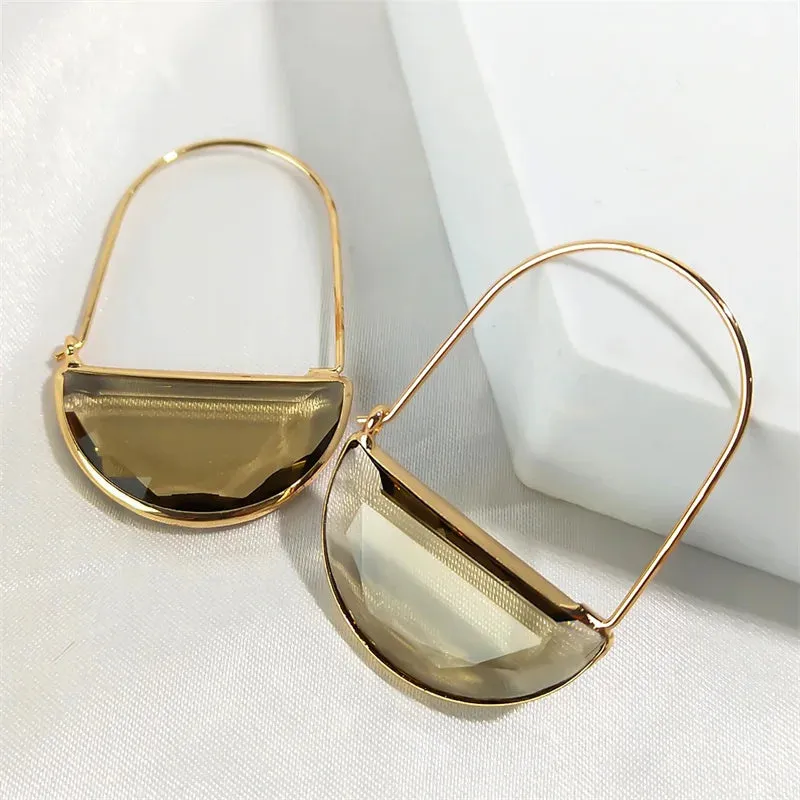 Crystal Hoop Earrings (Various Colors) | Elegant Dangle Earrings | Women's Party Jewelry