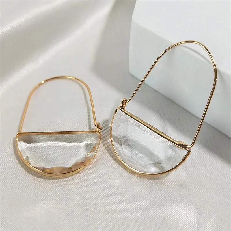 Crystal Hoop Earrings (Various Colors) | Elegant Dangle Earrings | Women's Party Jewelry