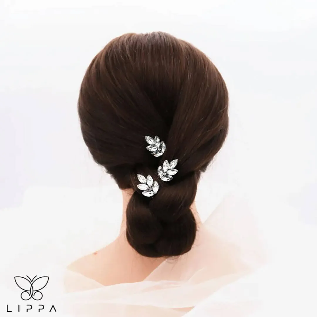 Crystal Silver U Pins for Hair
