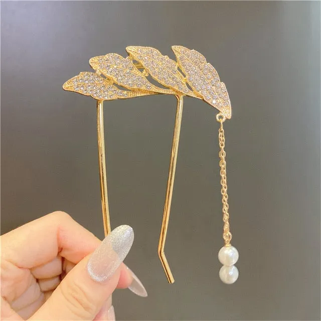 Crystal Twig Hairpin Set