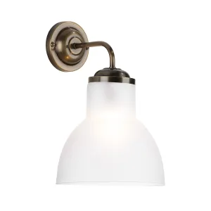 David Hunt Upton Wall Light Antique Brass / Opal