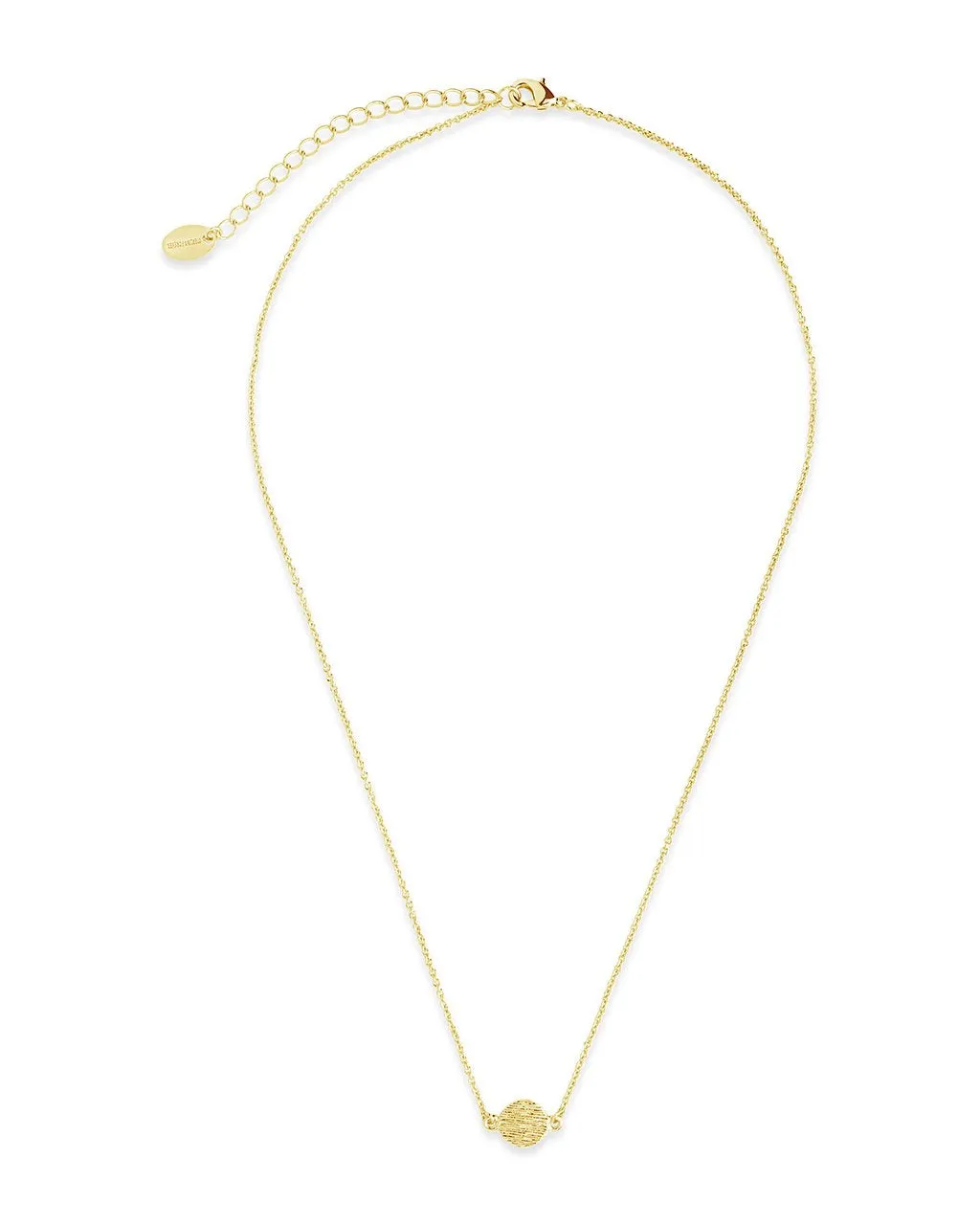 Delicate Textured Solid Circle Necklace