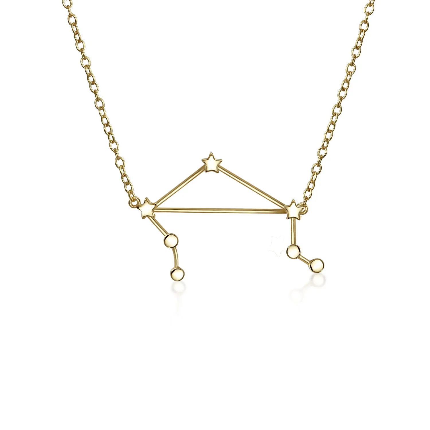 Delicate Zodiac Constellation Pendant Necklace 14K Gold Plated Sterling Silver