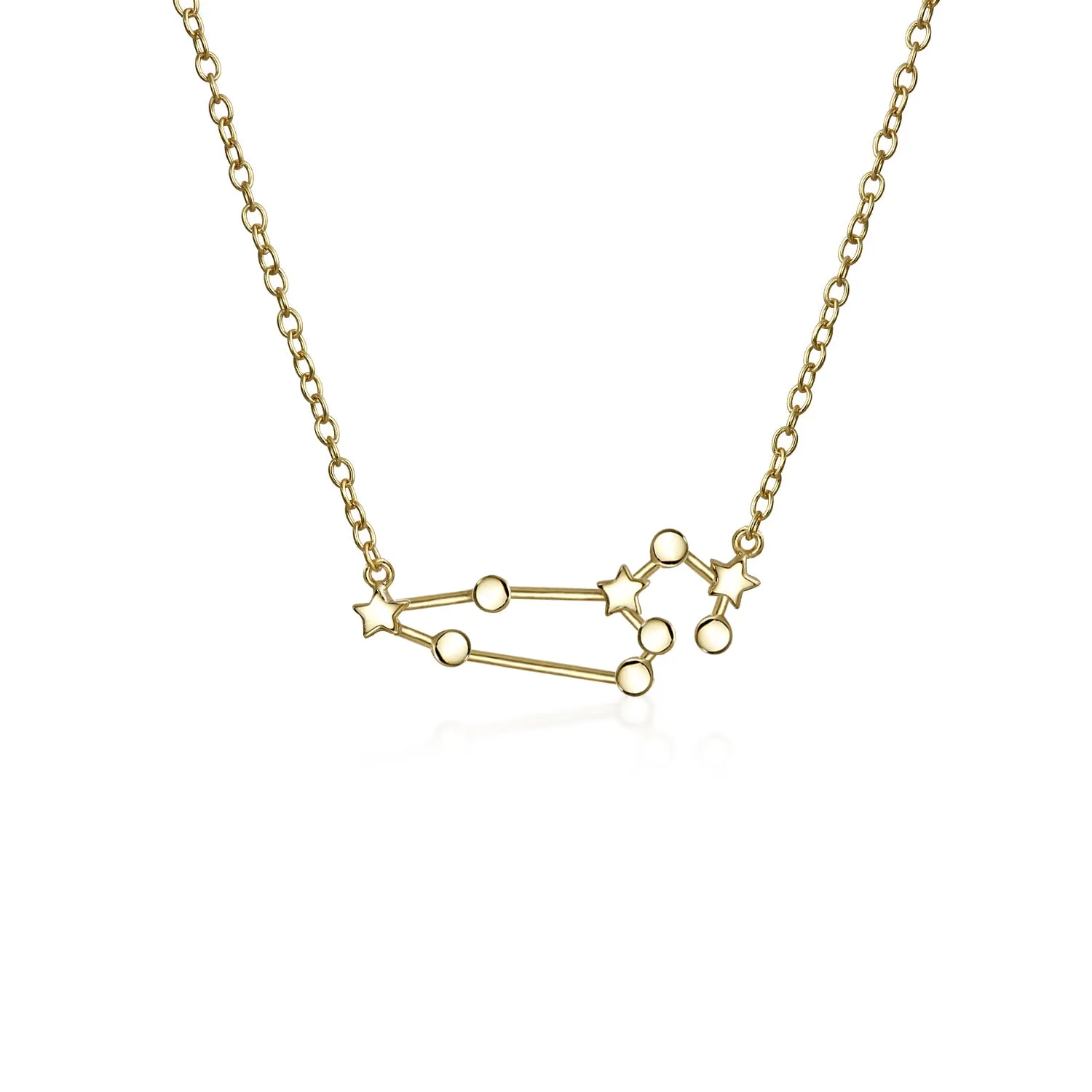 Delicate Zodiac Constellation Pendant Necklace 14K Gold Plated Sterling Silver