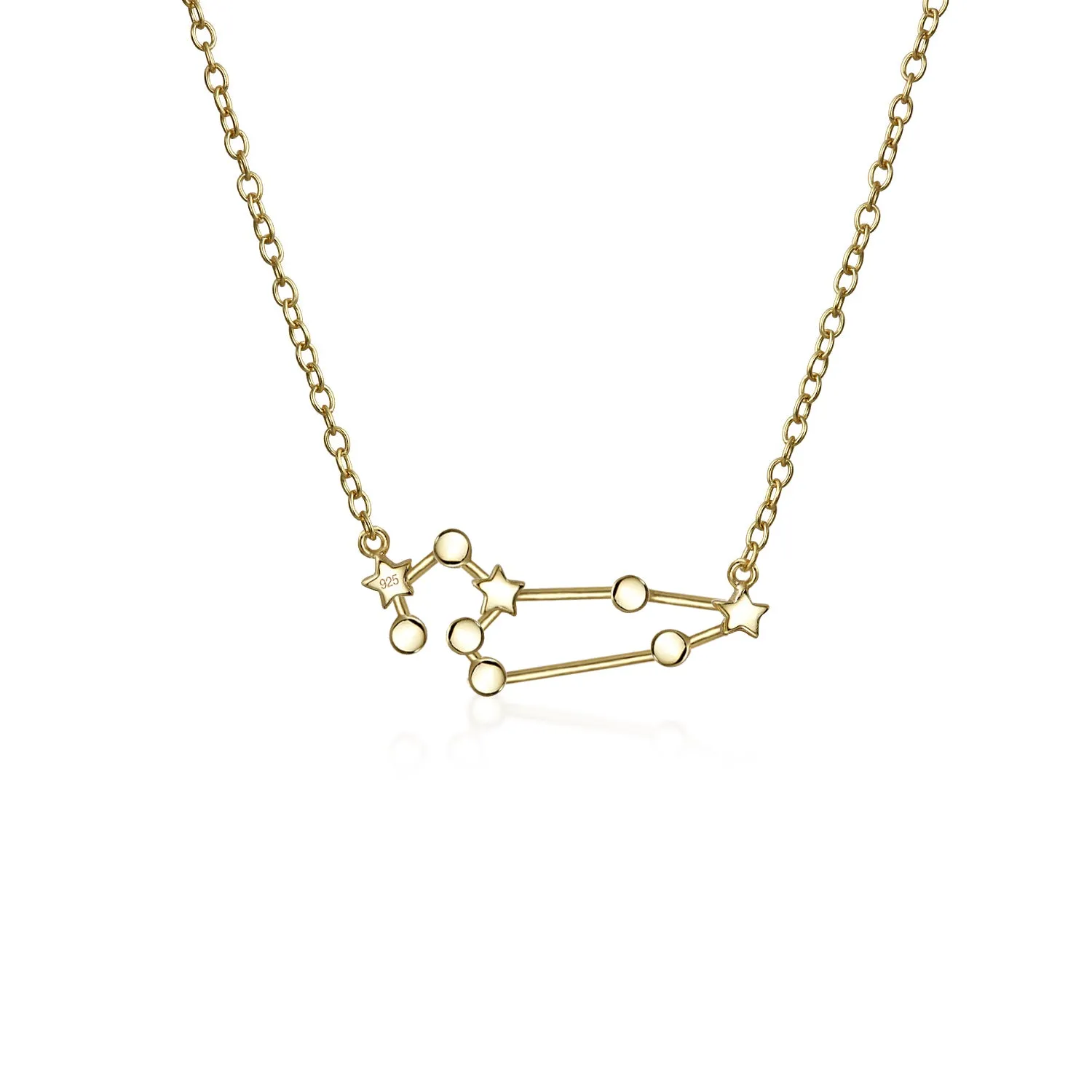 Delicate Zodiac Constellation Pendant Necklace 14K Gold Plated Sterling Silver