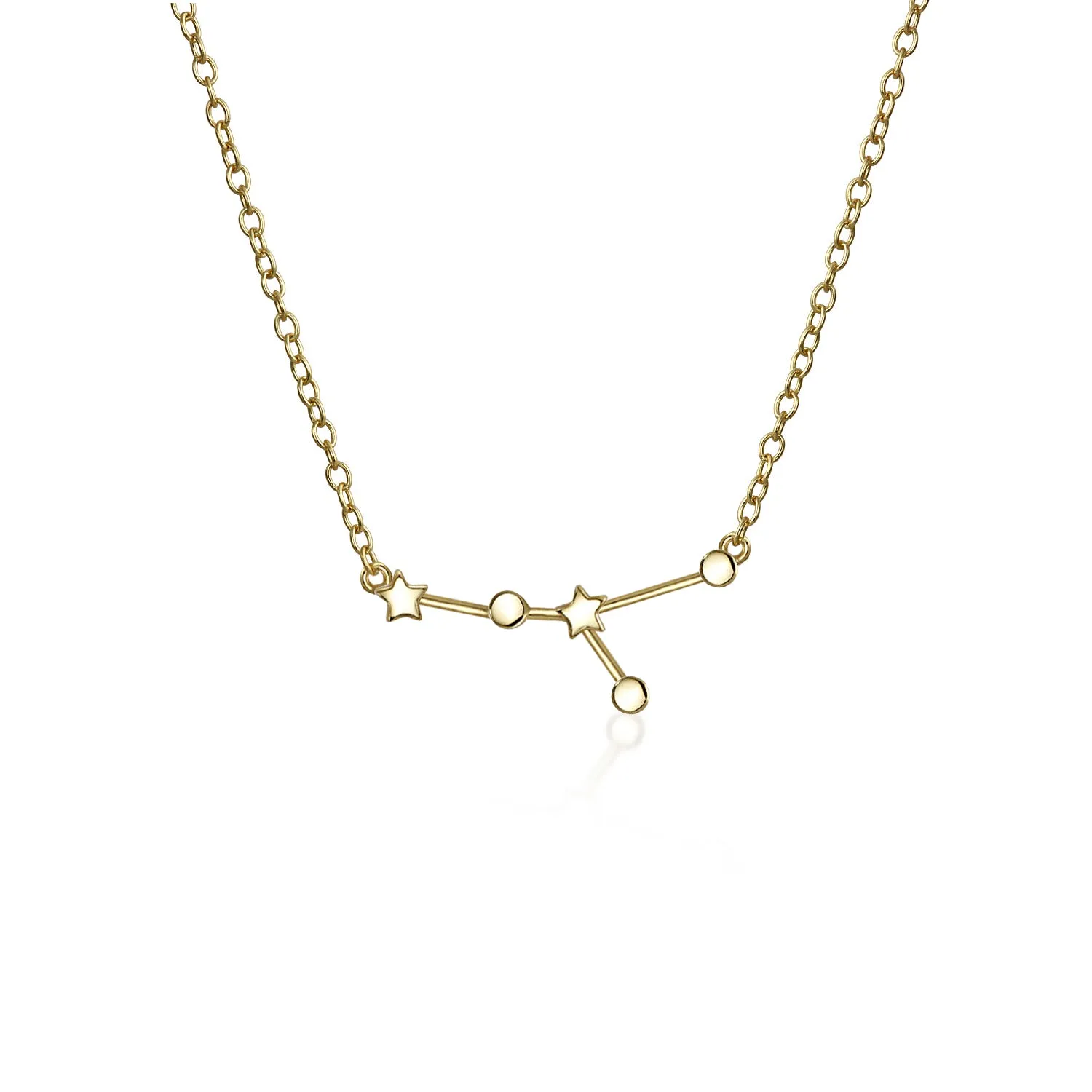 Delicate Zodiac Constellation Pendant Necklace 14K Gold Plated Sterling Silver