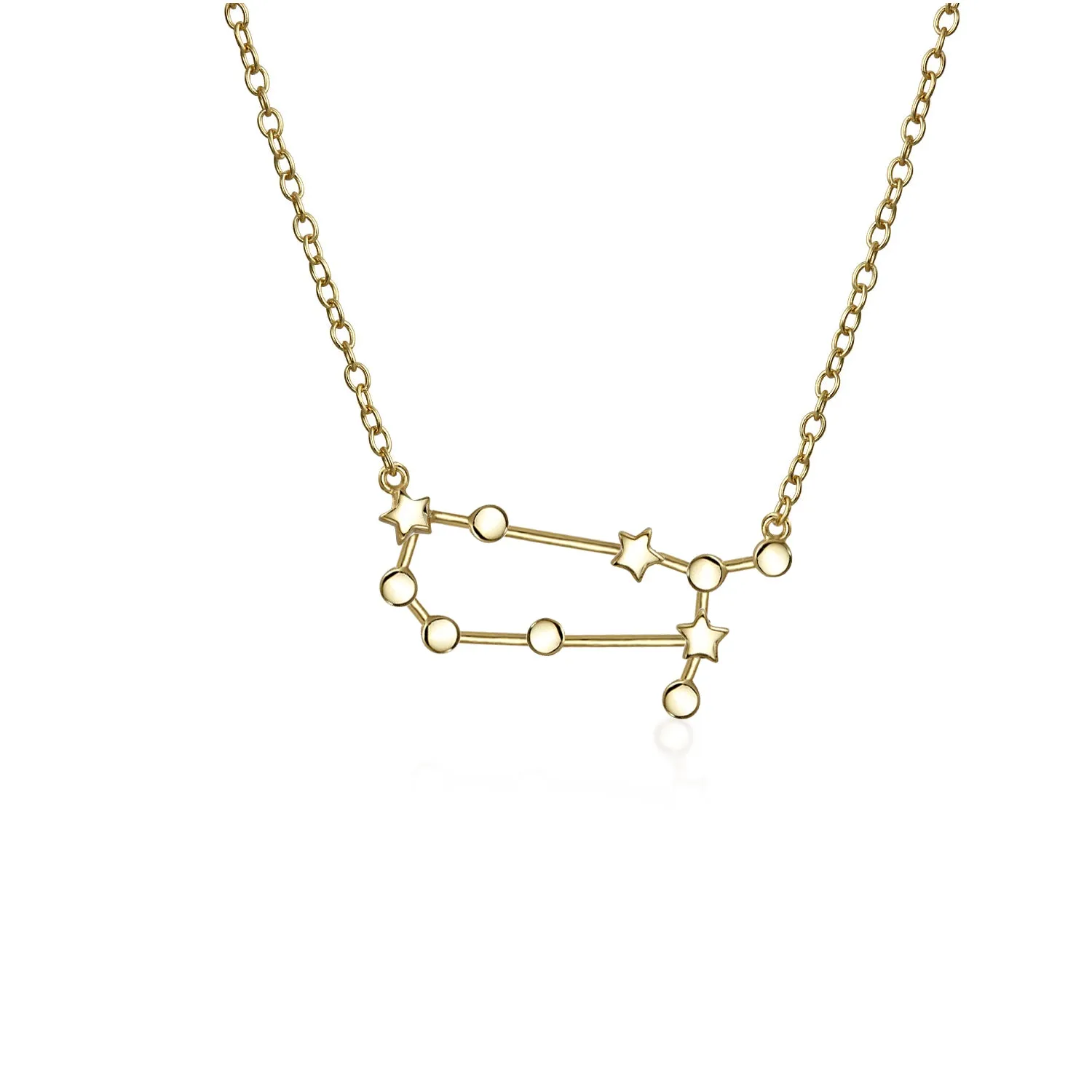 Delicate Zodiac Constellation Pendant Necklace 14K Gold Plated Sterling Silver