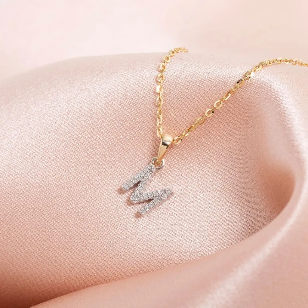 Diamond - M - Necklace | 9ct Gold