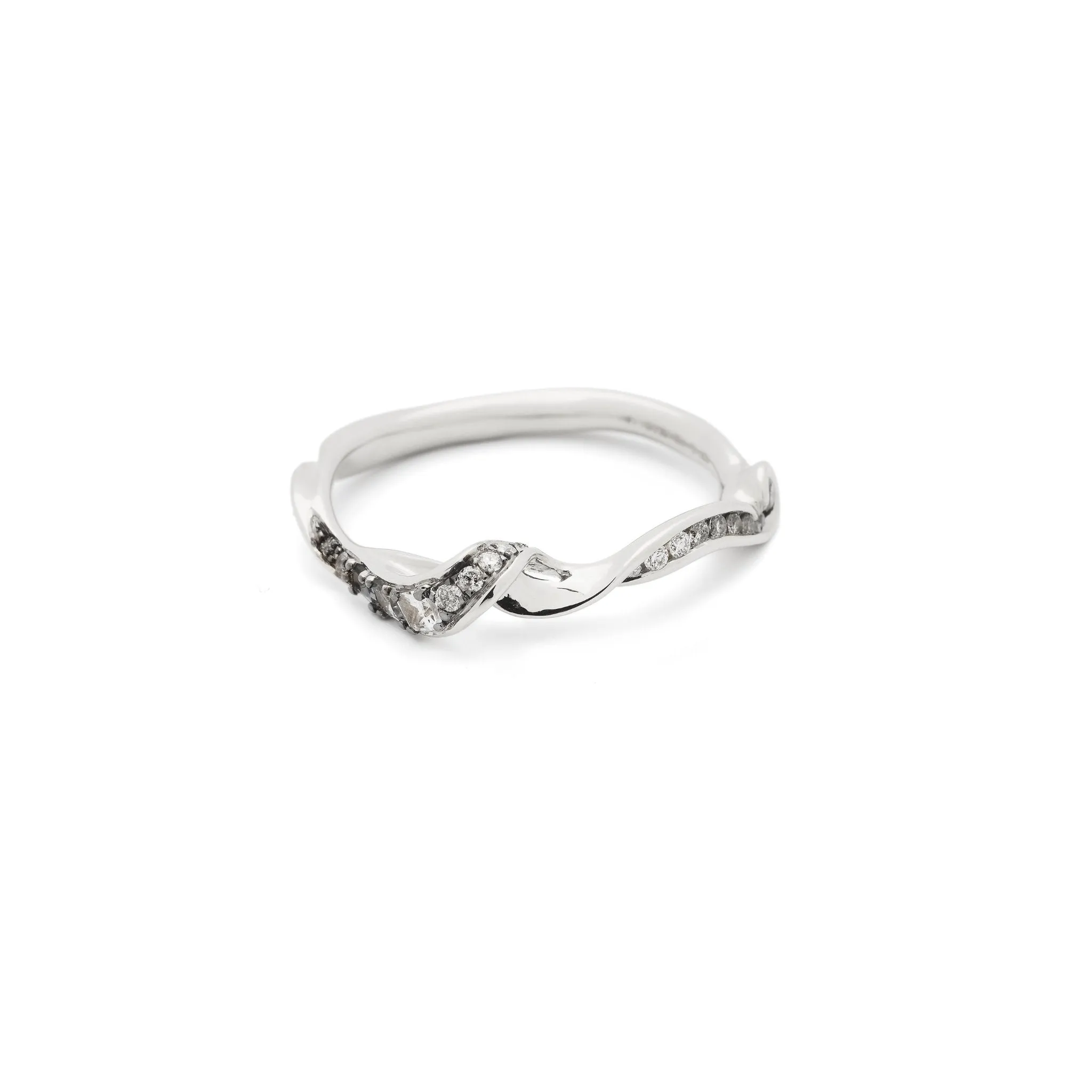 Diamond Swirl Stackable Ring