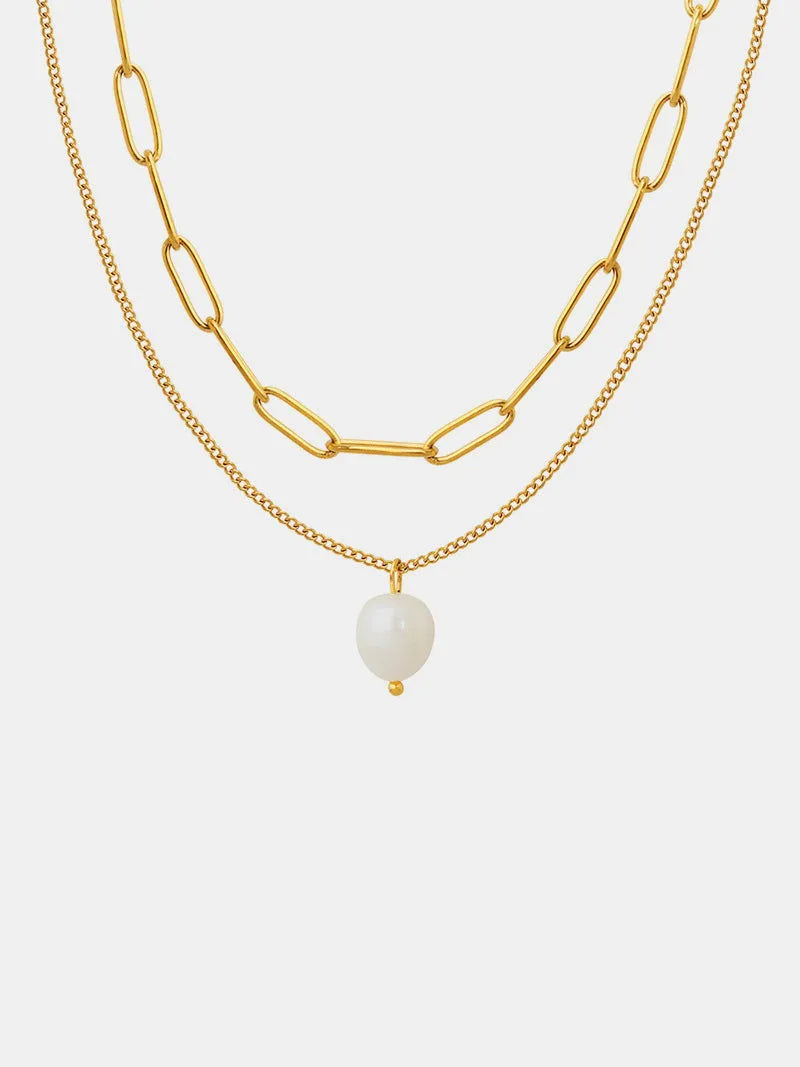 Double Chain Freshwater Pearl Necklace