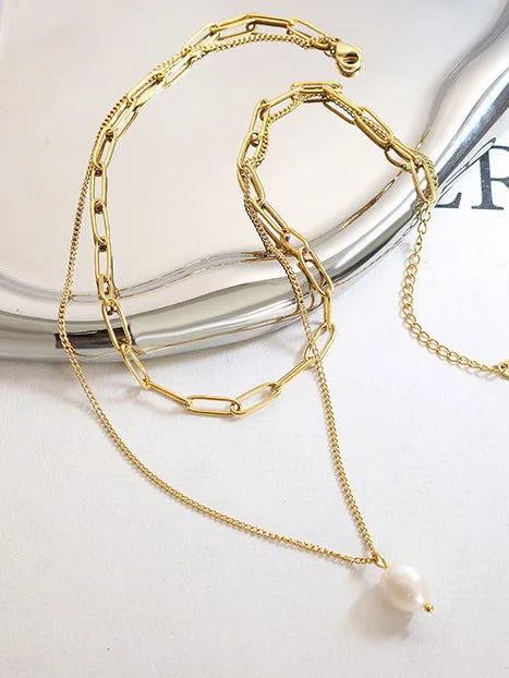 Double Chain Freshwater Pearl Necklace