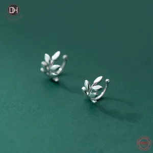 Dreamhonor Simple Elegant 925 Sterling Silver Round Leaves Clip
