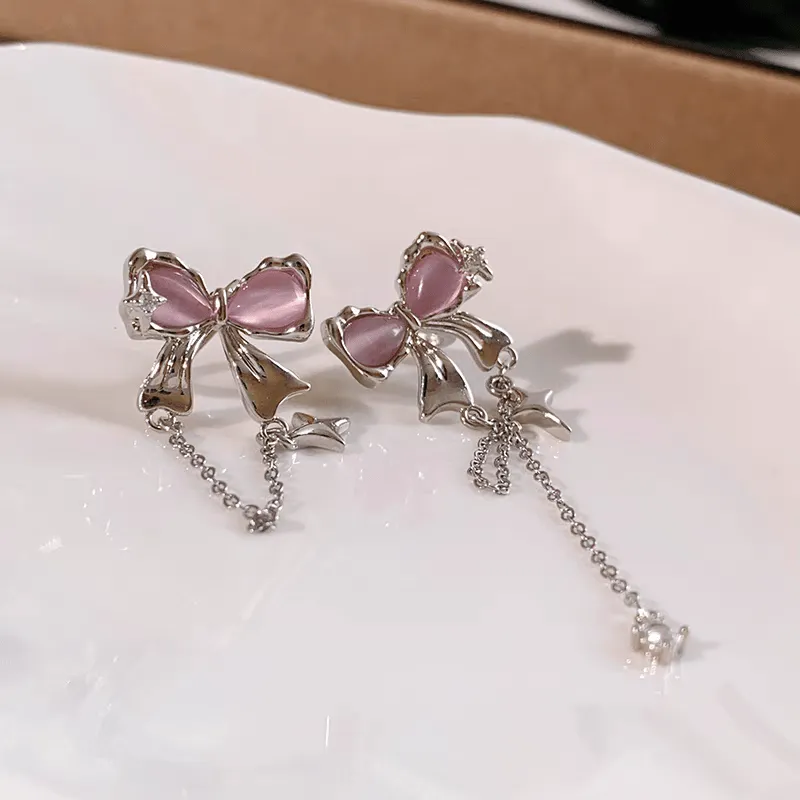 Elegant Bowknot Ear Cuff Chain Earrings