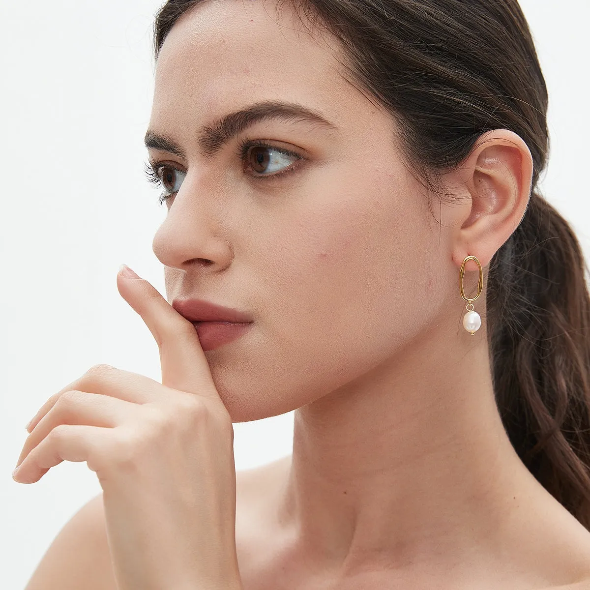 Elegant Irregular Baroque Pearl Drop Earrings