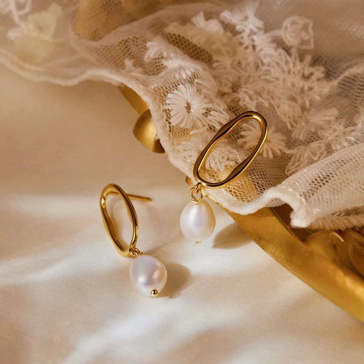 Elegant Irregular Baroque Pearl Drop Earrings