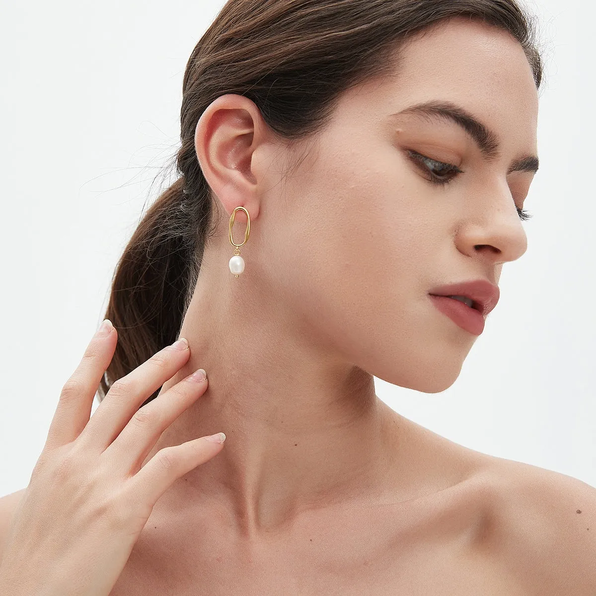 Elegant Irregular Baroque Pearl Drop Earrings