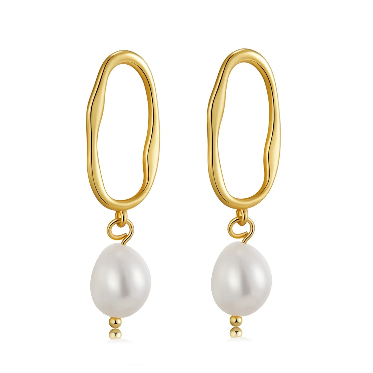 Elegant Irregular Baroque Pearl Drop Earrings