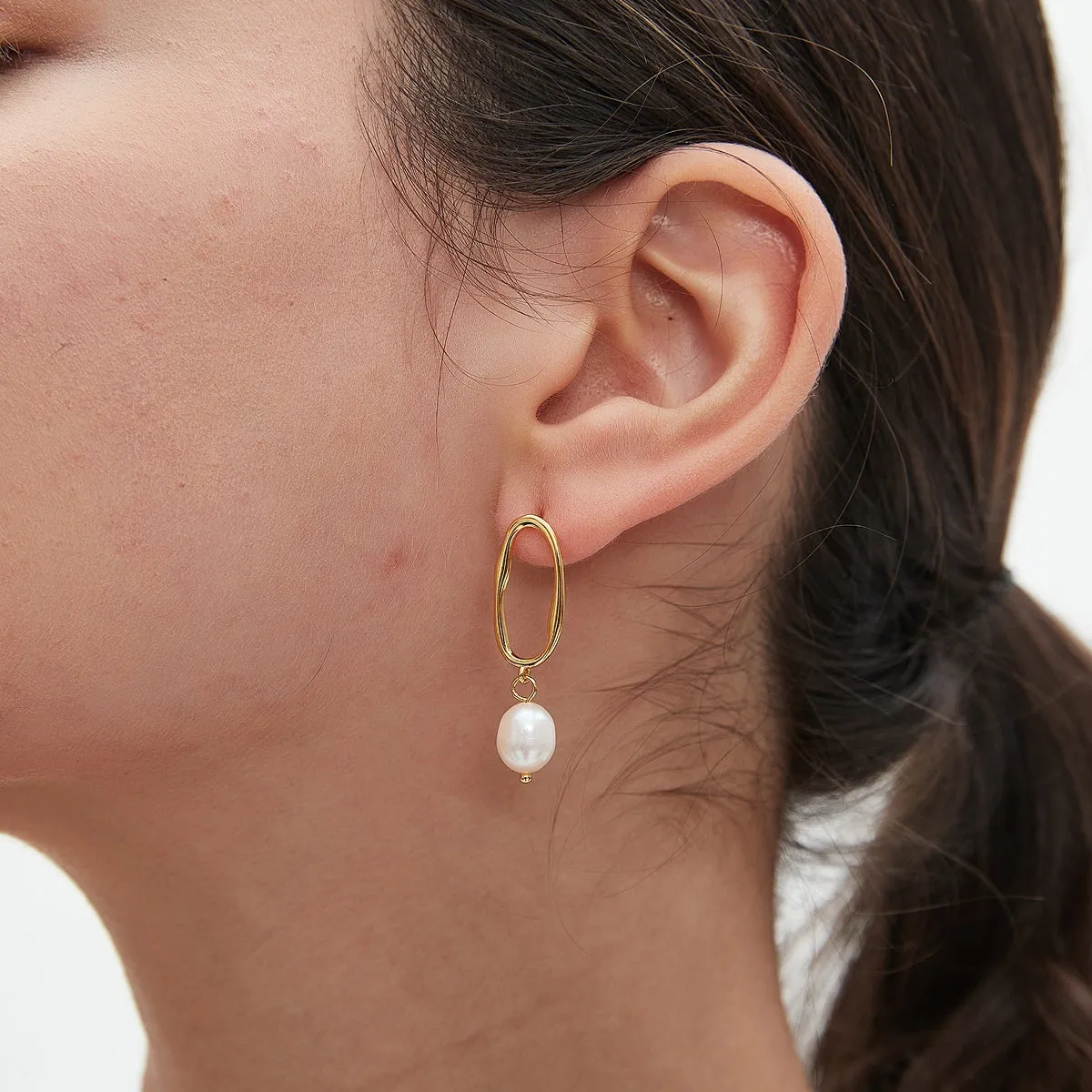 Elegant Irregular Baroque Pearl Drop Earrings