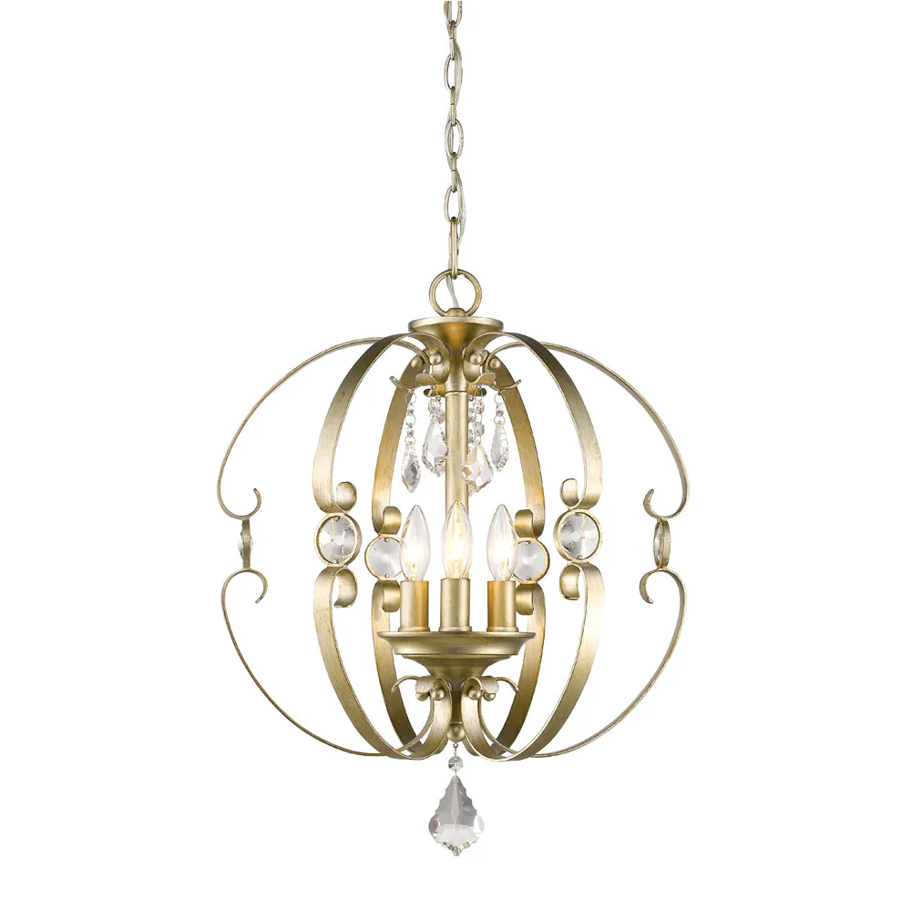 ELLA 3 LIGHT PENDANT, WHITE GOLD