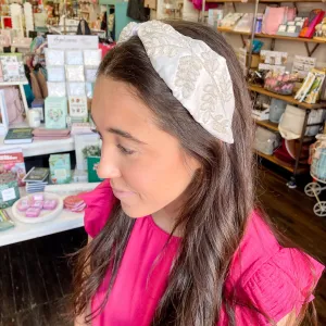 Embellished Headband In Ivory