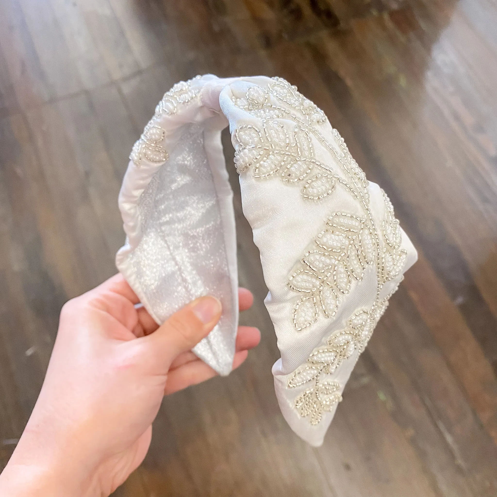 Embellished Headband In Ivory