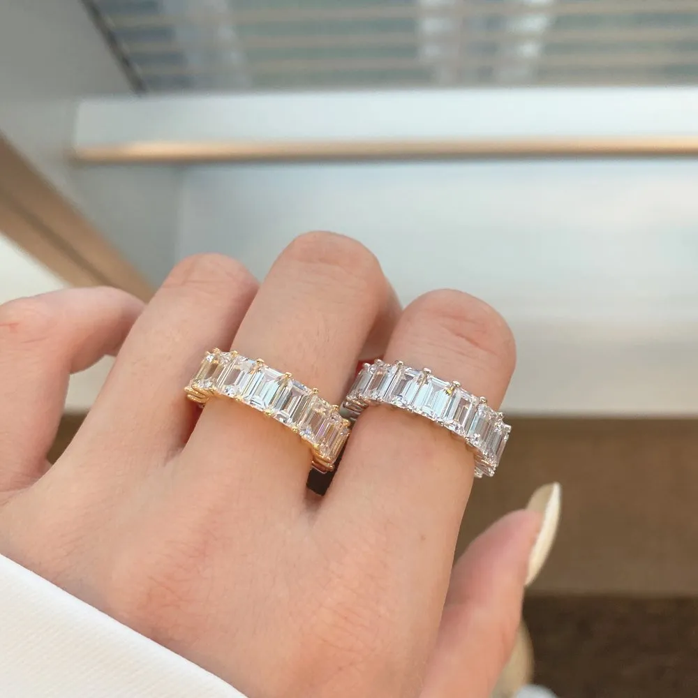 Emerald cut rings