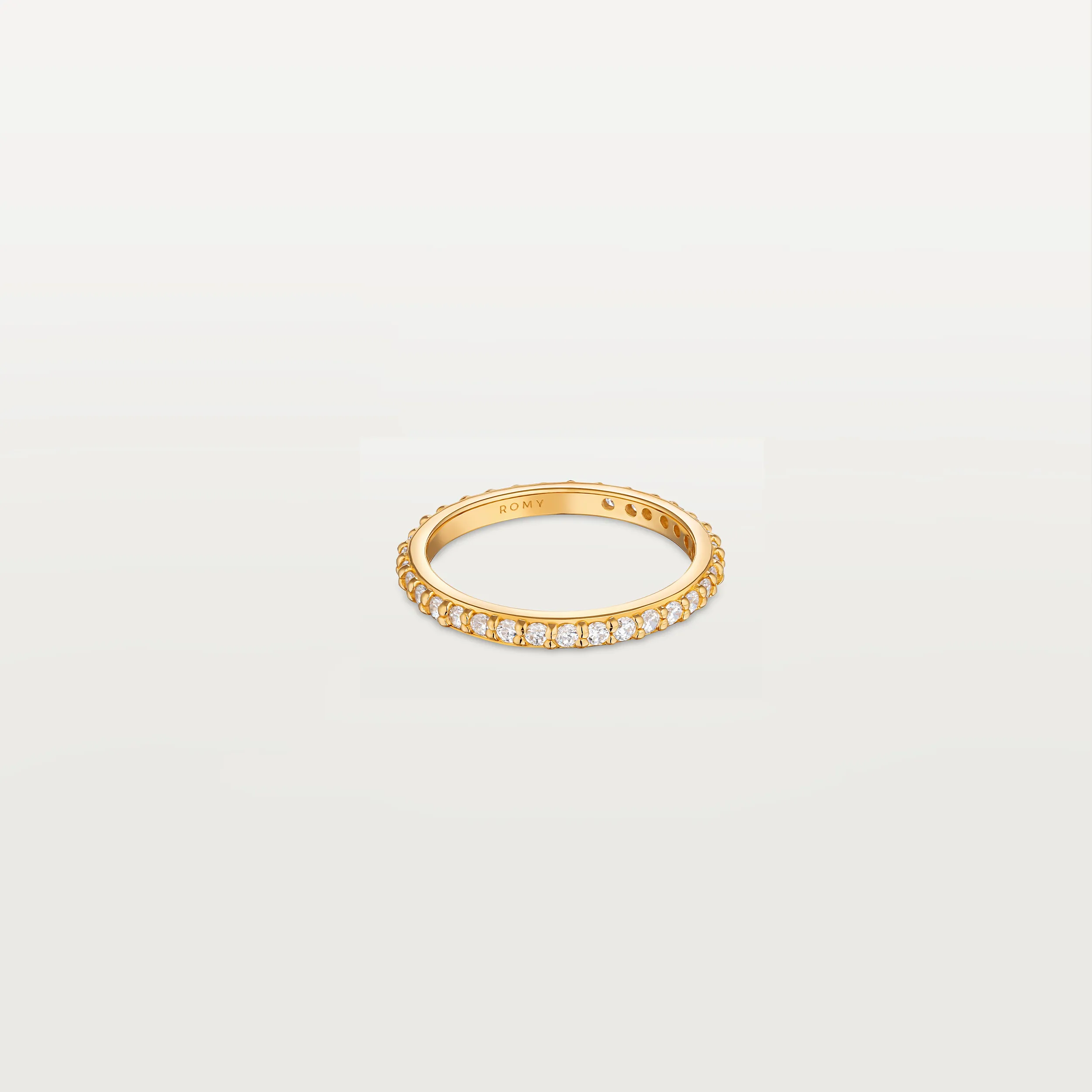 Eternity Ring Yellow Gold with White Pave