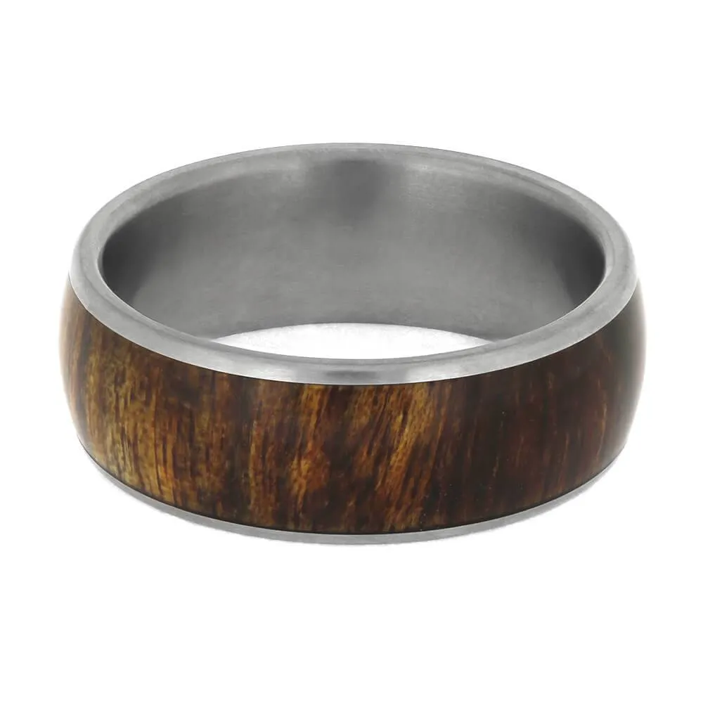 Exotic Rosewood Ring for Men in Titanium