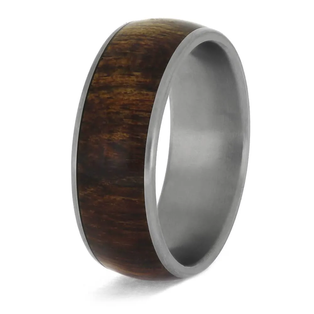 Exotic Rosewood Ring for Men in Titanium