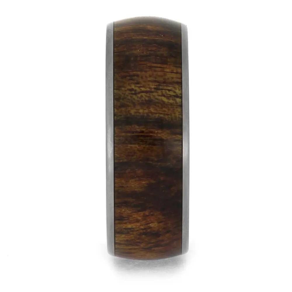 Exotic Rosewood Ring for Men in Titanium