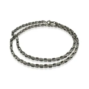 Fancy Link Black Necklace | Italgem Steel
