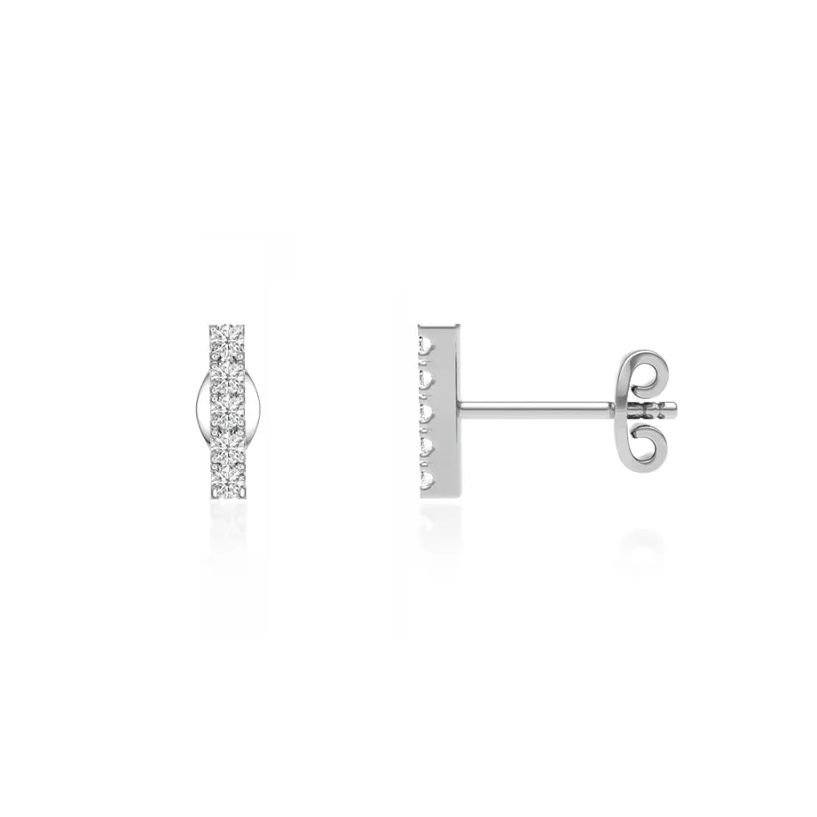 FAWN - Bar Pavé Lab Diamond Earrings 18k White Gold