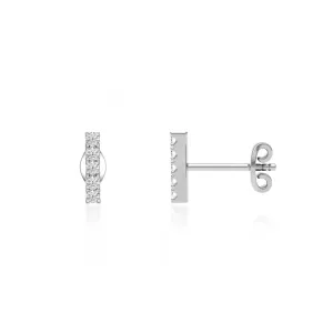 FAWN - Bar Pavé Lab Diamond Earrings 18k White Gold