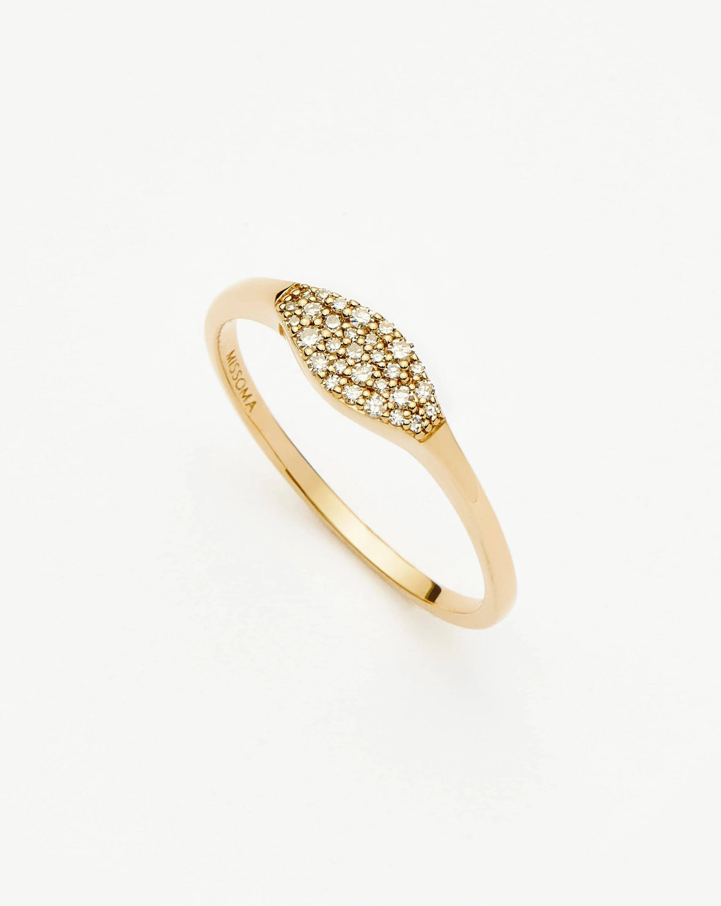 Fine Diamond Signet Ring | 14k Solid Gold/Diamond
