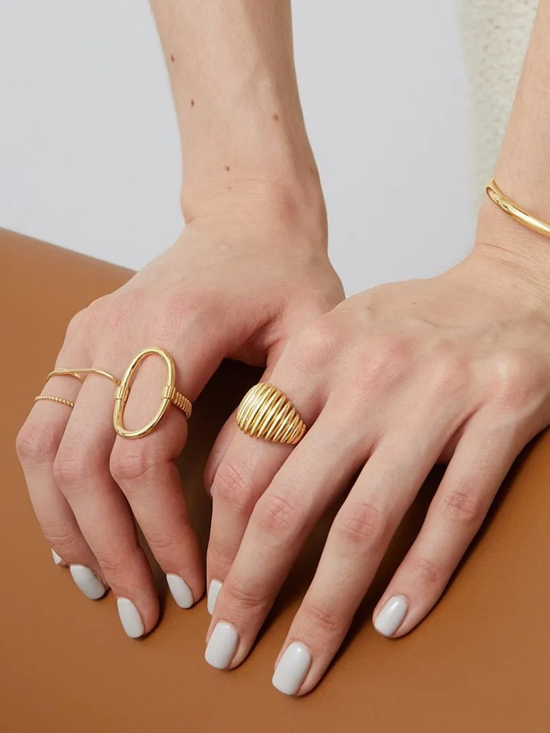 Glamorous Adjustable Oval Rings Open