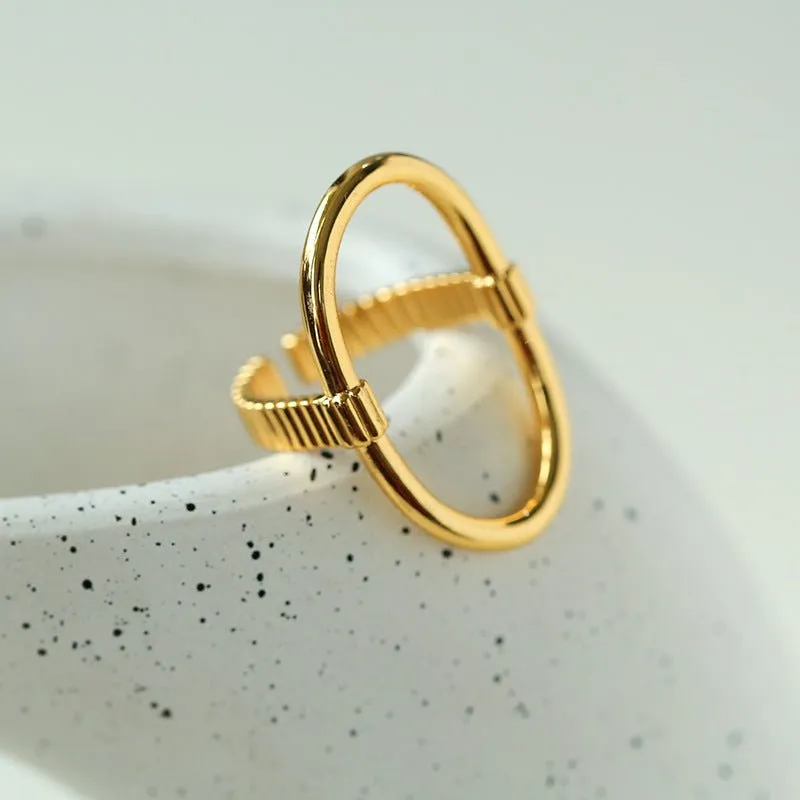Glamorous Adjustable Oval Rings Open