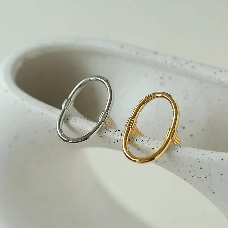 Glamorous Adjustable Oval Rings Open
