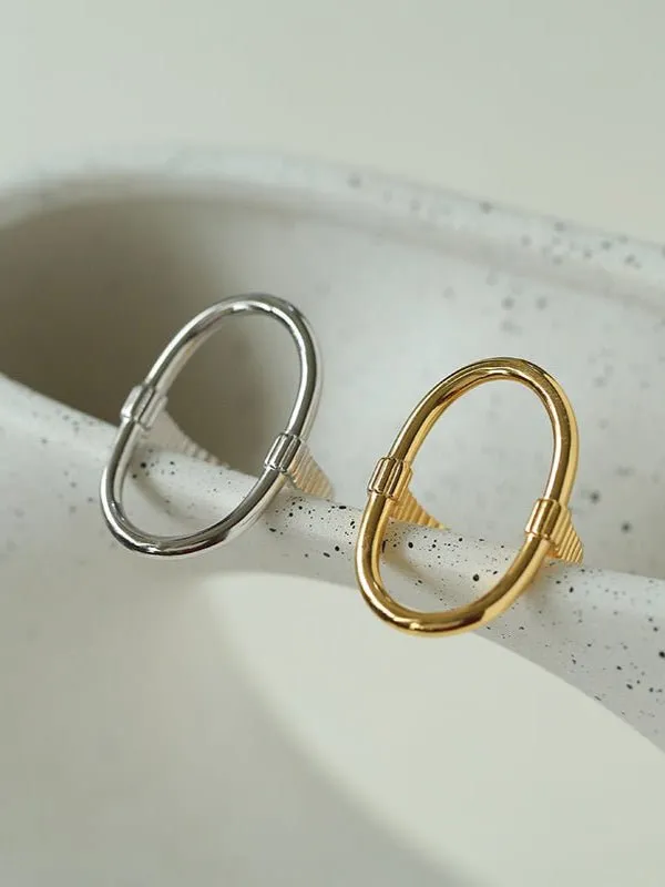 Glamorous Adjustable Oval Rings Open