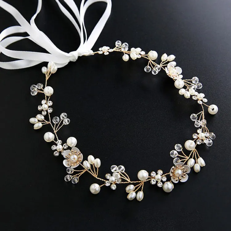 Gold And Silver Crystal Gauze Dress Headdress