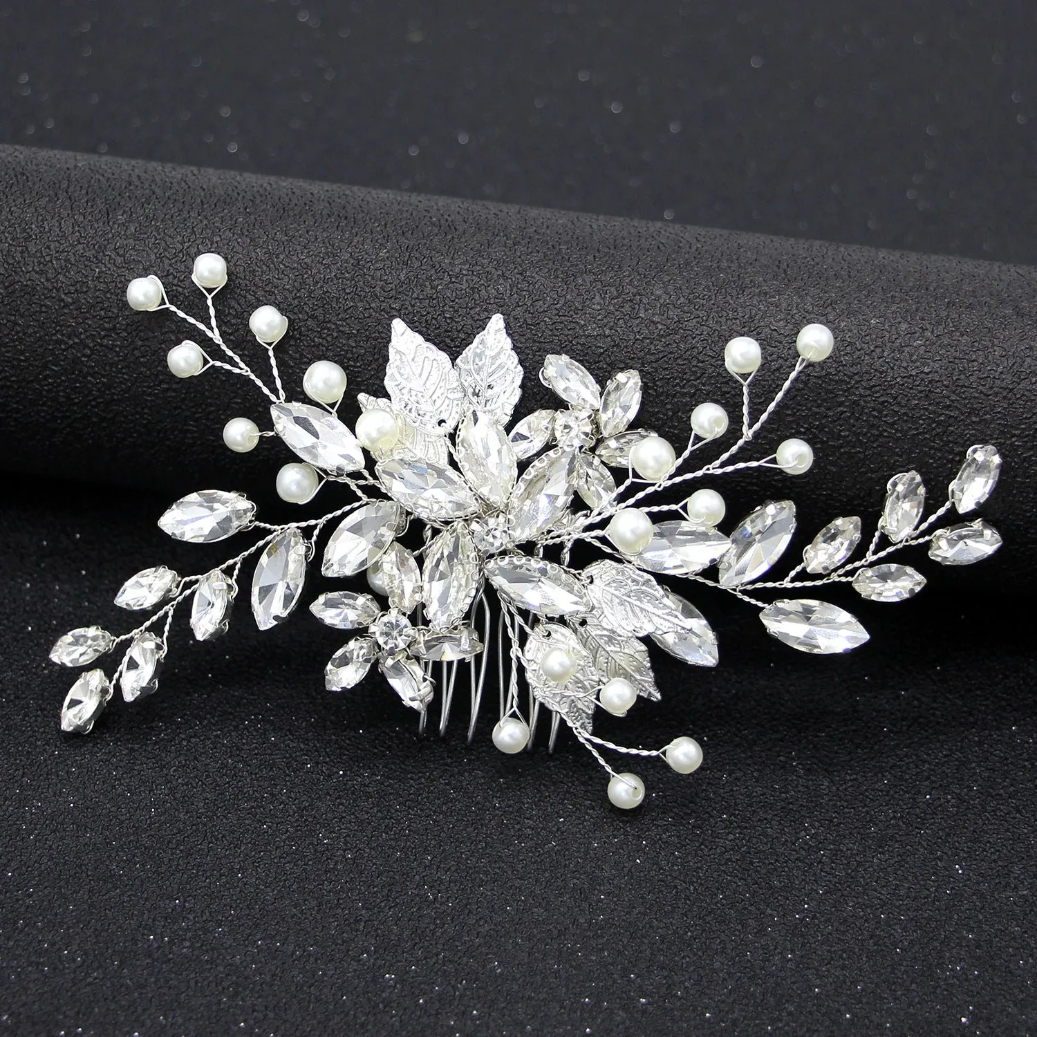 Gold And Silver Crystal Gauze Dress Headdress