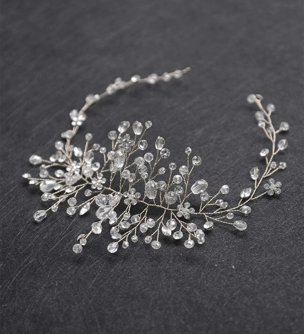 Gold And Silver Crystal Gauze Dress Headdress