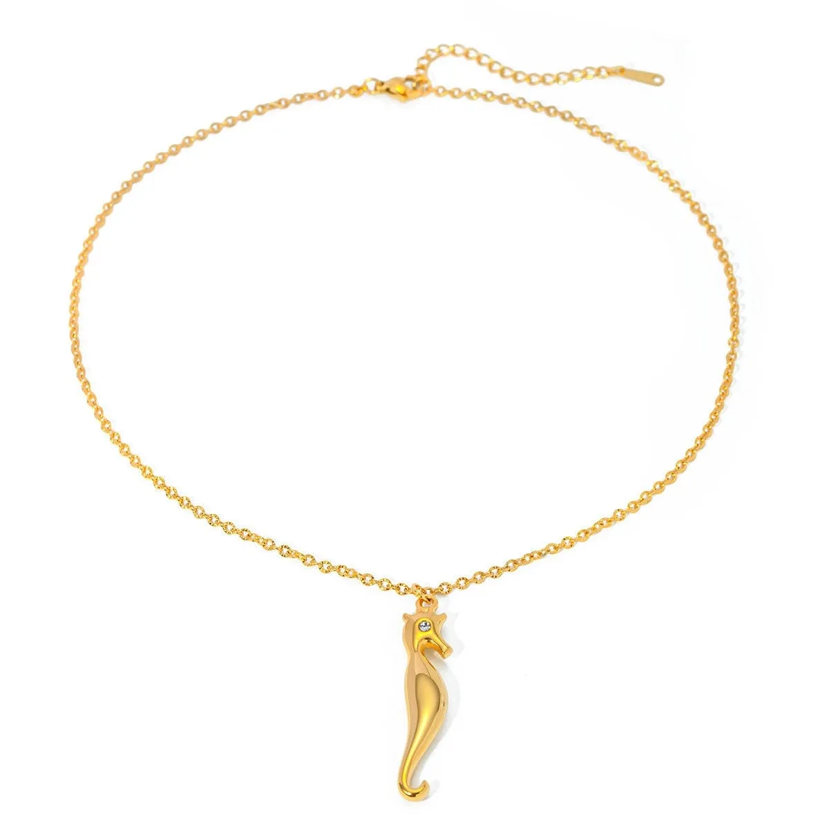 Gold Color Delicate Seahorse Pendant