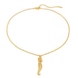 Gold Color Delicate Seahorse Pendant