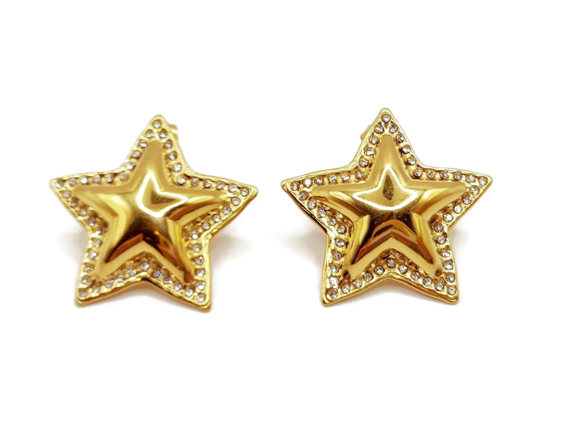 Gold star earrings Women 18k Gold Plated stainless steel, Chic stud earrings, Wedding Gift, Tarnish free, Stainless Steel