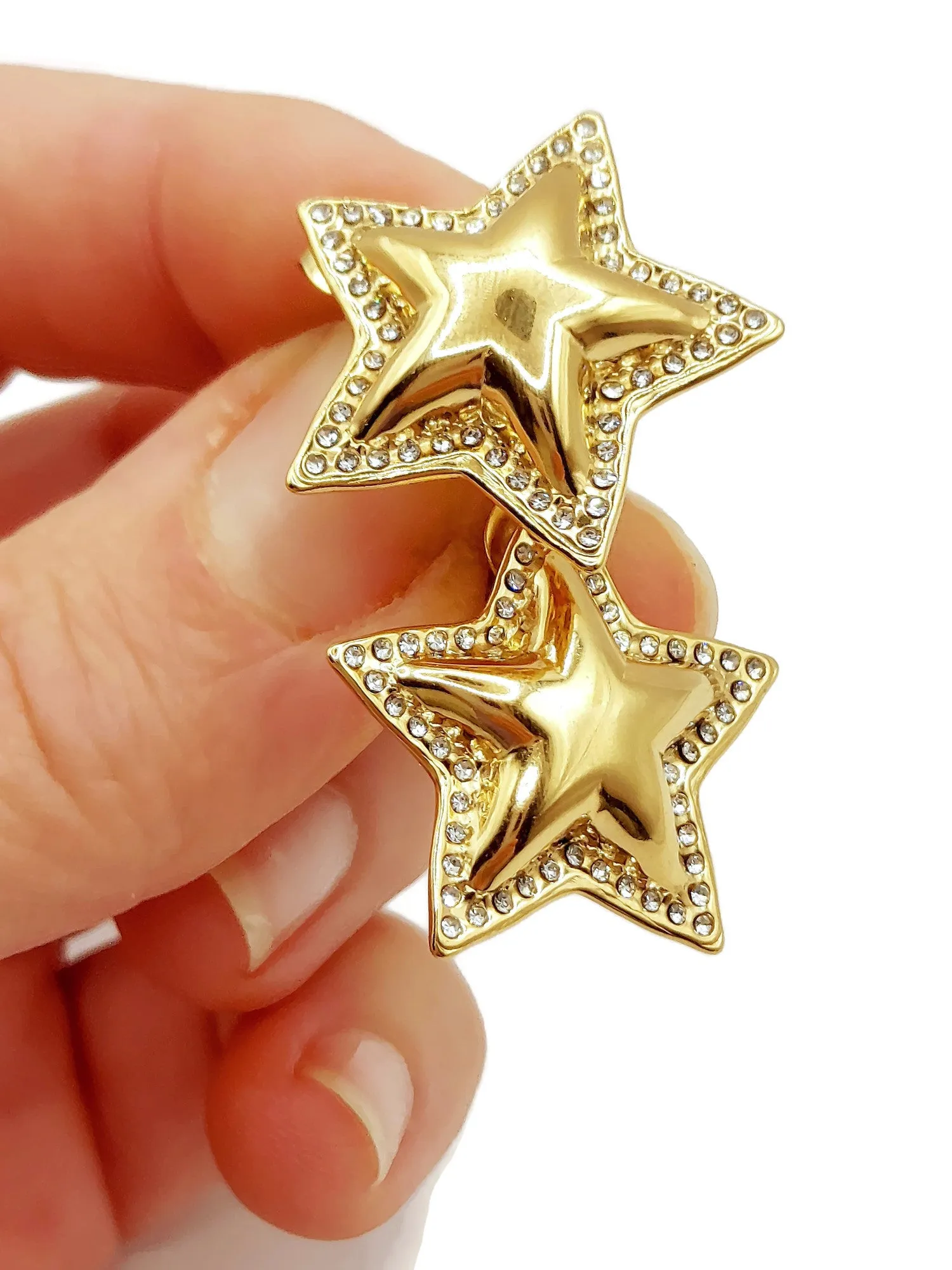 Gold star earrings Women 18k Gold Plated stainless steel, Chic stud earrings, Wedding Gift, Tarnish free, Stainless Steel