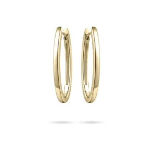 Gold Vermeil Sterling Silver 3.5cm Oval Hoop Earrings