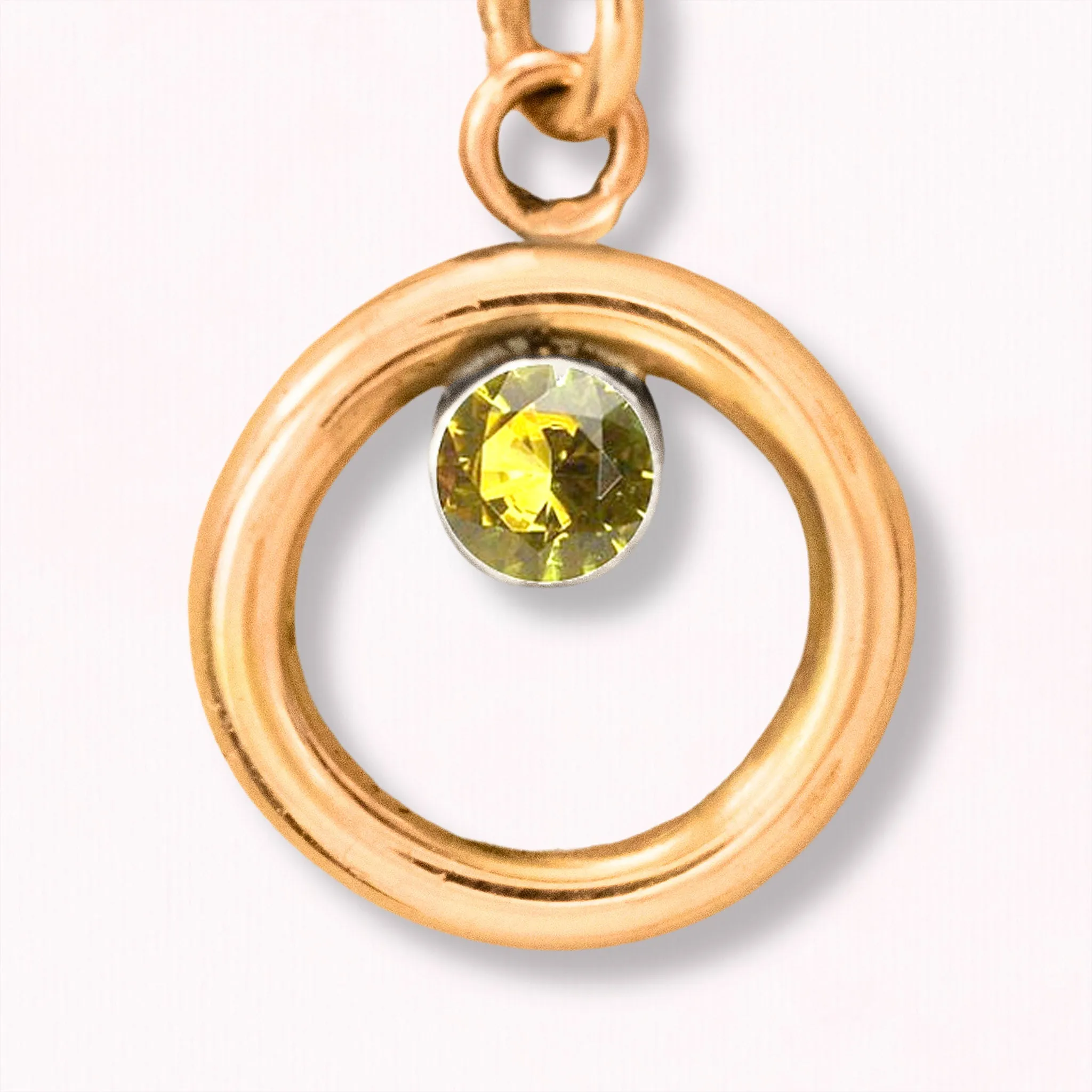 Golden Birthstone Charm Necklace