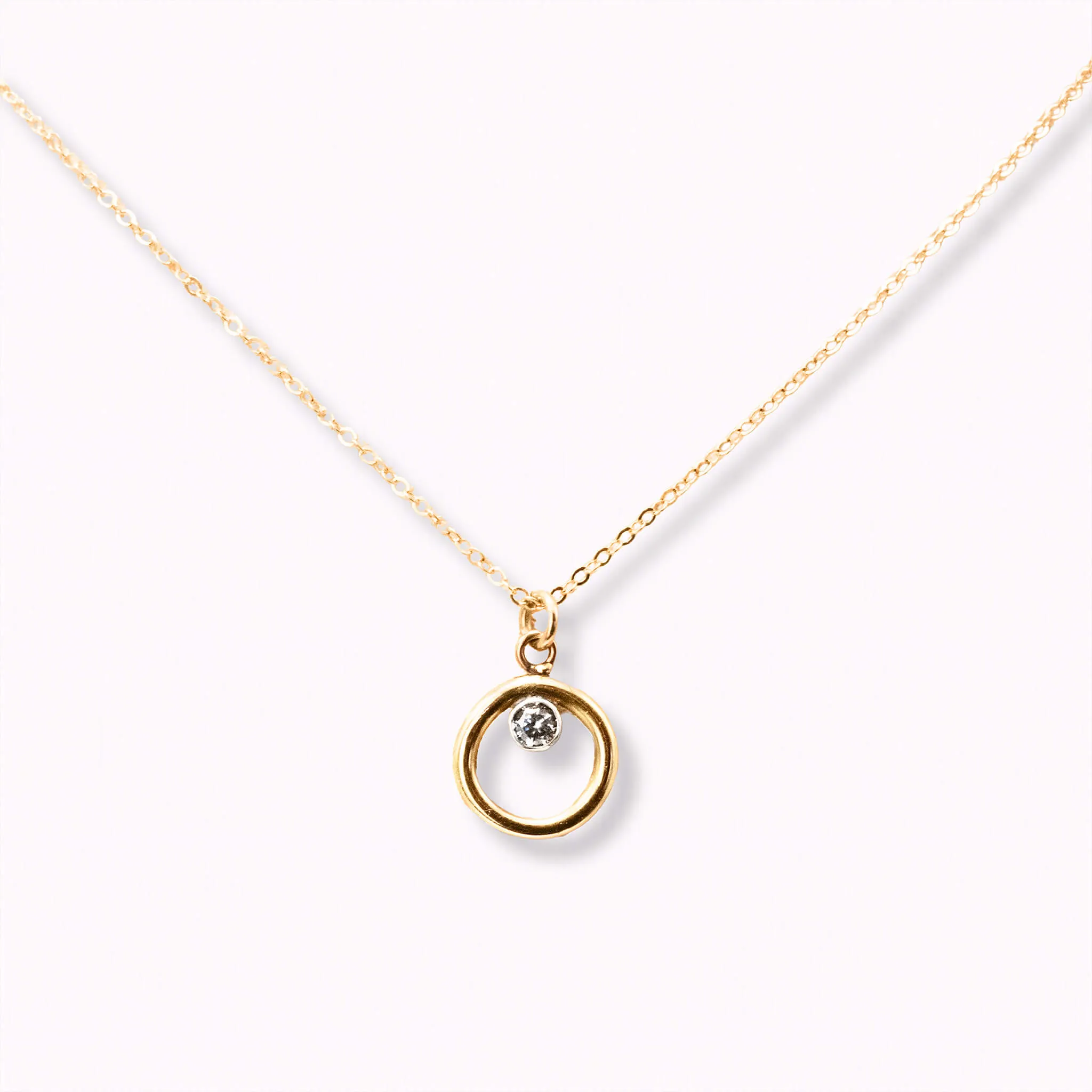 Golden Birthstone Charm Necklace